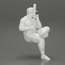 gangster man in a cap sitting holding a baseball bat and smoking - Only-Games