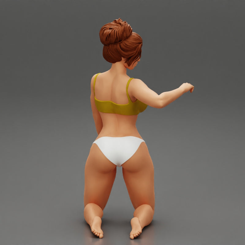 Sexy woman In Bikini Sitting On Her knees - Only-Games