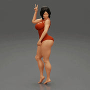 Printed Pretty Girl One Piece Swimsuit - Only-Games
