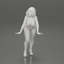 Sexy girl in overalls leans against the car with her hands - Only-Games