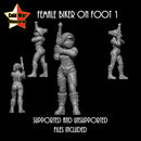 Female Biker on Foot 1 - Only-Games