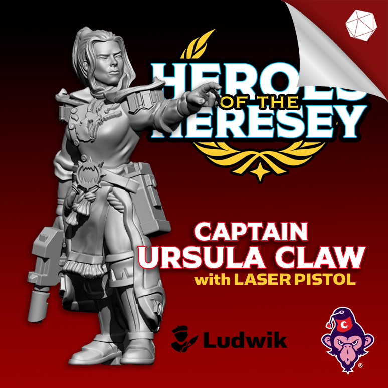 Heroes of the Heresy Series: Capt. Ursula Claw w/Laser Pistol (OG) - Only-Games