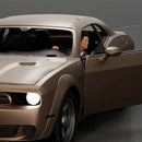 Man in a leather jacket sitting on the car and closing the car door - Only-Games