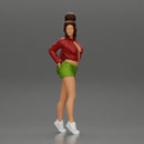 Sexy girl in shorts and an open mini shirt putting her hands in her back pocket - Only-Games