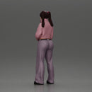 Chola girl with pigtails standing in jacket and flared pants - Only-Games
