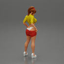 Sexy woman in bra and mini shirt undressing her shorts - Only-Games