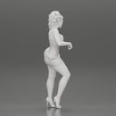 Sexy girl in mini dress Leaning Against Car on the beach - Only-Games