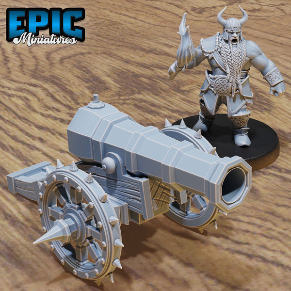 Dwarf Army Siege Cannon & Cannoneer Torch Set