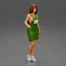 Sexy girl in denim jumpsuit over naked body - Only-Games