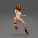 sexy woman in one piece sitting and driving a motorbike - Only-Games