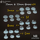25mm & 32mm Bases Bundle of 24 - Only-Games