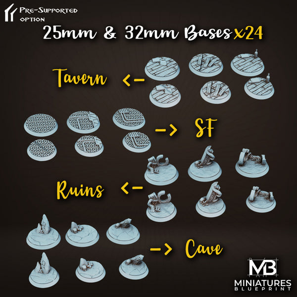 25mm & 32mm Bases Bundle of 24