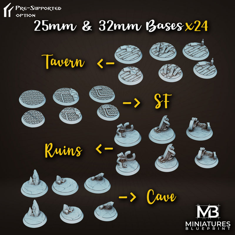 25mm & 32mm Bases Bundle of 24