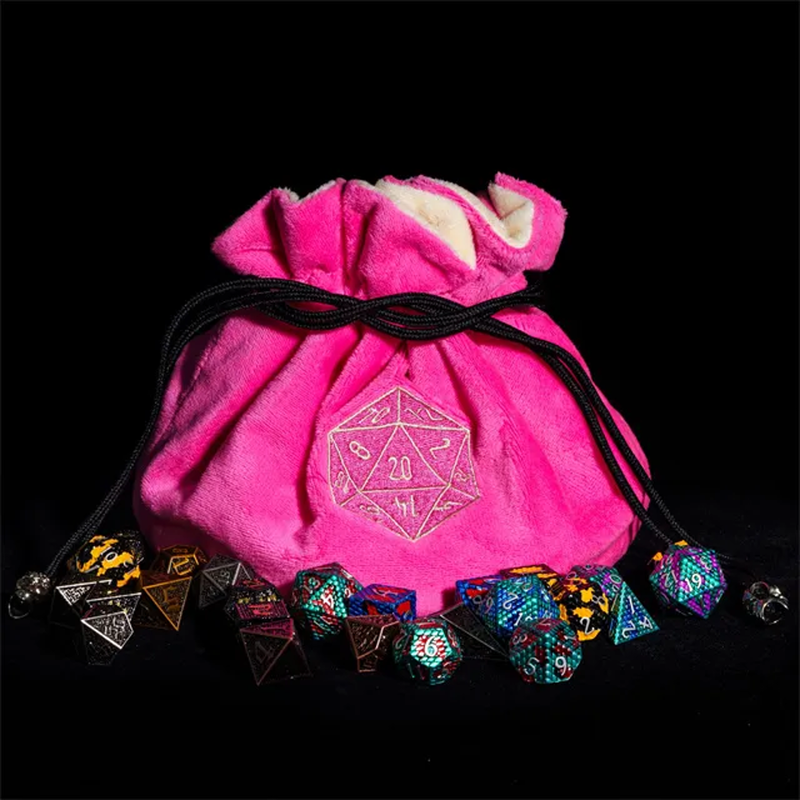 Velvet Vault | Super-Soft Large Dice Bag | Pink - Only-Games