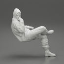 man in leather jacket and jeans sitting cross legged and thinking - Only-Games