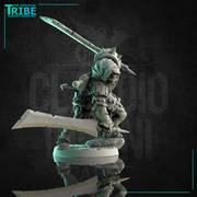 (0180) Male orc half-orc ranger warrior assassin rogue thief with two swords and cape - Only-Games