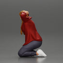 Chola Girl in open shirt sitting putting his hands behind head about to be arrested - Only-Games