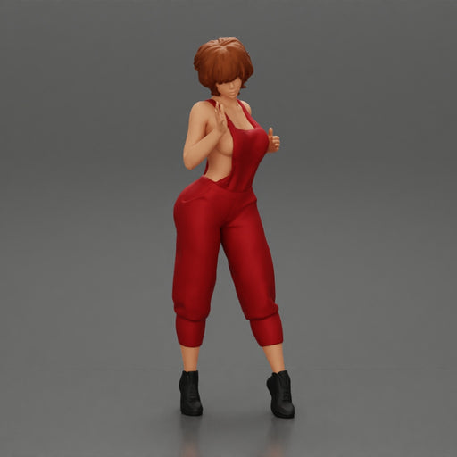 Mechanic girl in overalls repairs and maintains car - Only-Games