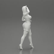 Sexy Woman walking In High Heels And Short Dress - Only-Games