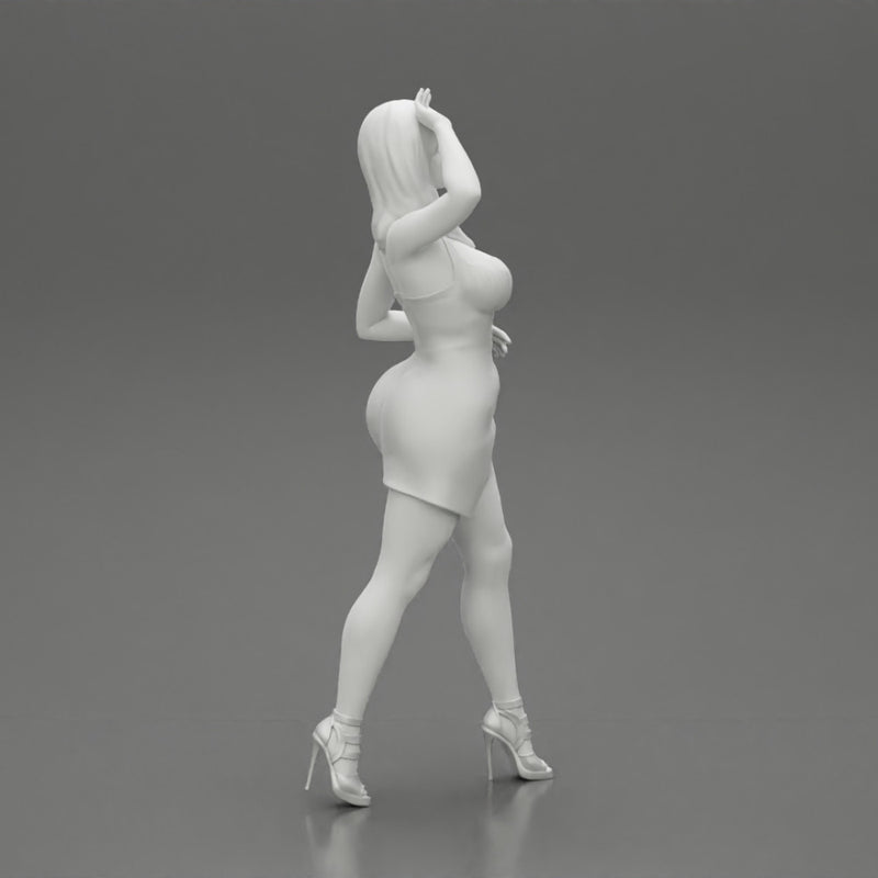 Sexy Woman walking In High Heels And Short Dress - Only-Games