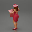 travel woman in hat and dress with sun glasses holding a map and looking to the map - Only-Games