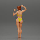 young girl posing and riding on the surfboard at the beach - Only-Games