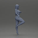 Naked Confident Woman Strikes Dynamic Pose - Only-Games