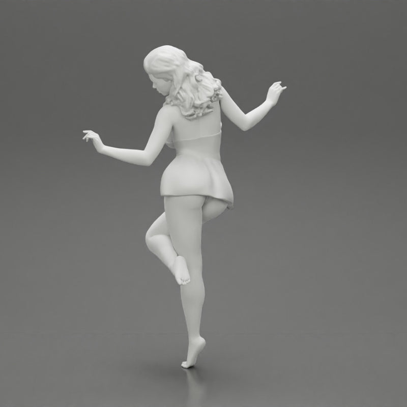 Sexy Woman In Dress Having Fun Holding One Leg - Only-Games