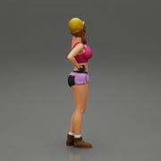 Sexy girl mechanic drinks water during a break - Only-Games