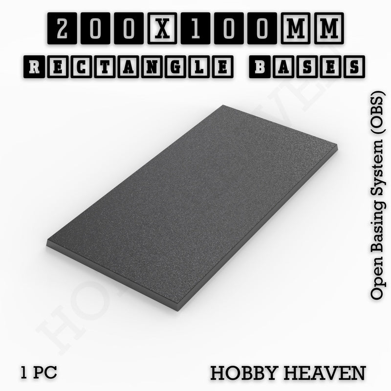 Rectangle Bases Range Sizes - 125x50mm to 200x175mm Large Sizes 3d Print Full Range Tabletop Games - Only-Games