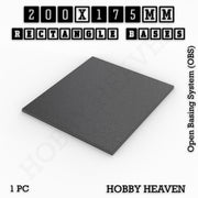Rectangle Bases Range Sizes - 125x50mm to 200x175mm Large Sizes 3d Print Full Range Tabletop Games - Only-Games