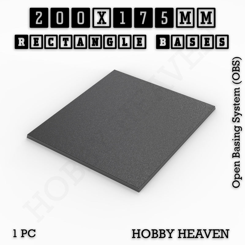 Rectangle Bases Range Sizes - 125x50mm to 200x175mm Large Sizes 3d Print Full Range Tabletop Games - Only-Games