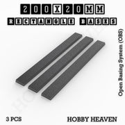 Rectangle Bases Range Sizes - 125x50mm to 200x175mm Large Sizes 3d Print Full Range Tabletop Games - Only-Games