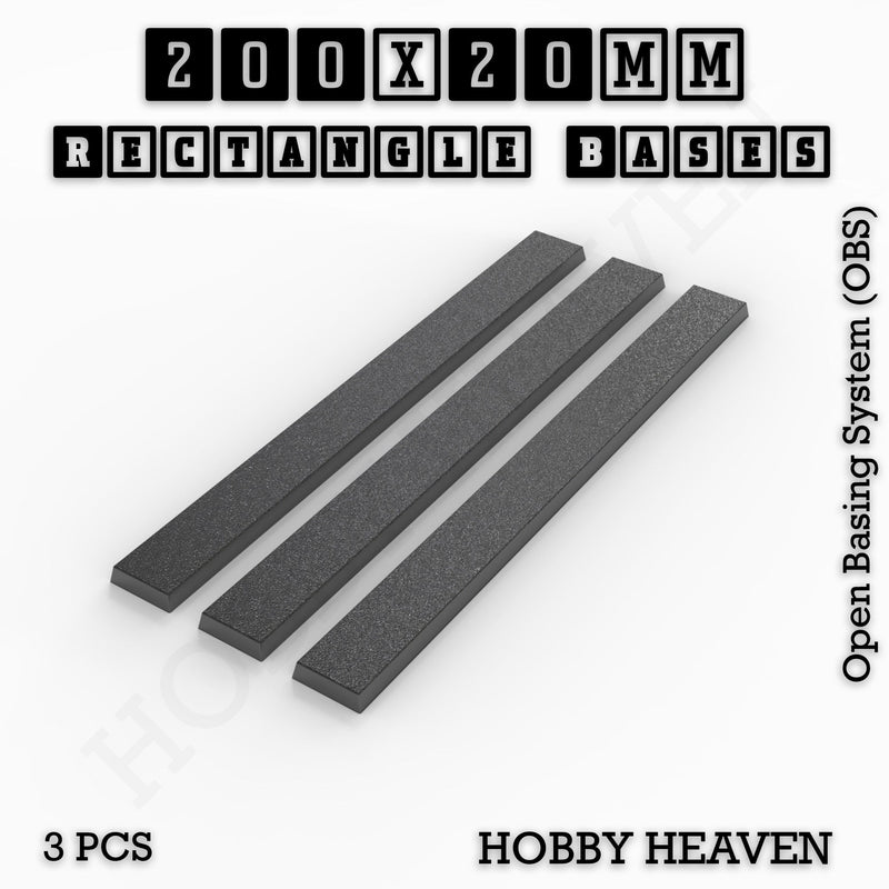 Rectangle Bases Range Sizes - 125x50mm to 200x175mm Large Sizes 3d Print Full Range Tabletop Games - Only-Games