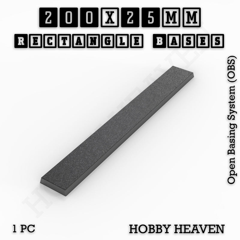 Rectangle Bases Range Sizes - 125x50mm to 200x175mm Large Sizes 3d Print Full Range Tabletop Games - Only-Games