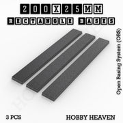 Rectangle Bases Range Sizes - 125x50mm to 200x175mm Large Sizes 3d Print Full Range Tabletop Games - Only-Games