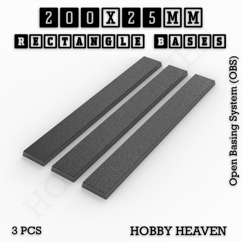Rectangle Bases Range Sizes - 125x50mm to 200x175mm Large Sizes 3d Print Full Range Tabletop Games - Only-Games