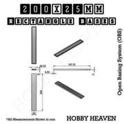 Rectangle Bases Range Sizes - 125x50mm to 200x175mm Large Sizes 3d Print Full Range Tabletop Games - Only-Games