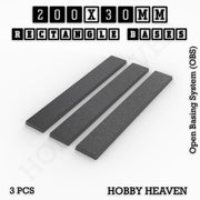 Rectangle Bases Range Sizes - 125x50mm to 200x175mm Large Sizes 3d Print Full Range Tabletop Games - Only-Games