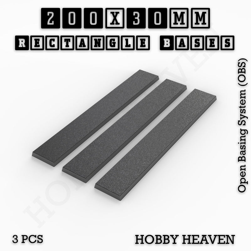 Rectangle Bases Range Sizes - 125x50mm to 200x175mm Large Sizes 3d Print Full Range Tabletop Games - Only-Games