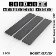 Rectangle Bases Range Sizes - 125x50mm to 200x175mm Large Sizes 3d Print Full Range Tabletop Games - Only-Games