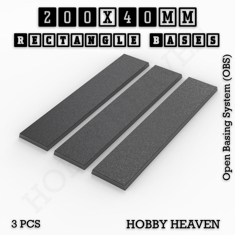 Rectangle Bases Range Sizes - 125x50mm to 200x175mm Large Sizes 3d Print Full Range Tabletop Games - Only-Games