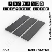 Rectangle Bases Range Sizes - 125x50mm to 200x175mm Large Sizes 3d Print Full Range Tabletop Games - Only-Games