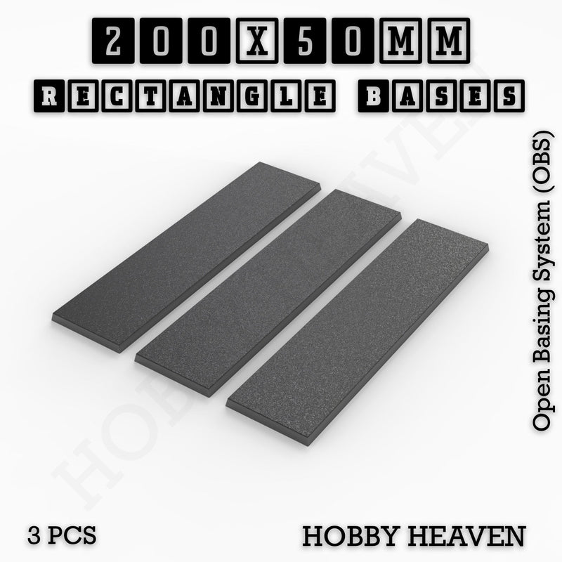 Rectangle Bases Range Sizes - 125x50mm to 200x175mm Large Sizes 3d Print Full Range Tabletop Games - Only-Games