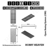 Rectangle Bases Range Sizes - 125x50mm to 200x175mm Large Sizes 3d Print Full Range Tabletop Games - Only-Games