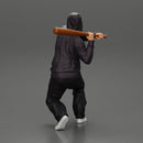 Gangster homie in hoodie Holding Baseball Bat Ready For A Hit - Only-Games