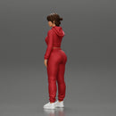 sexy girl in a sports outfit hoodie is standing - Only-Games