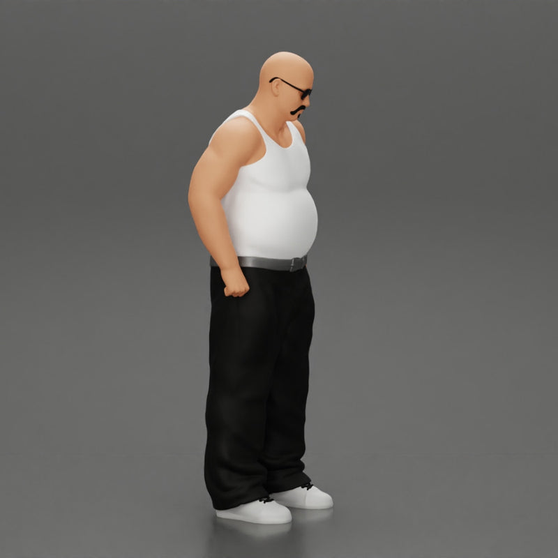 fat gangster standing with sunglasses - Only-Games