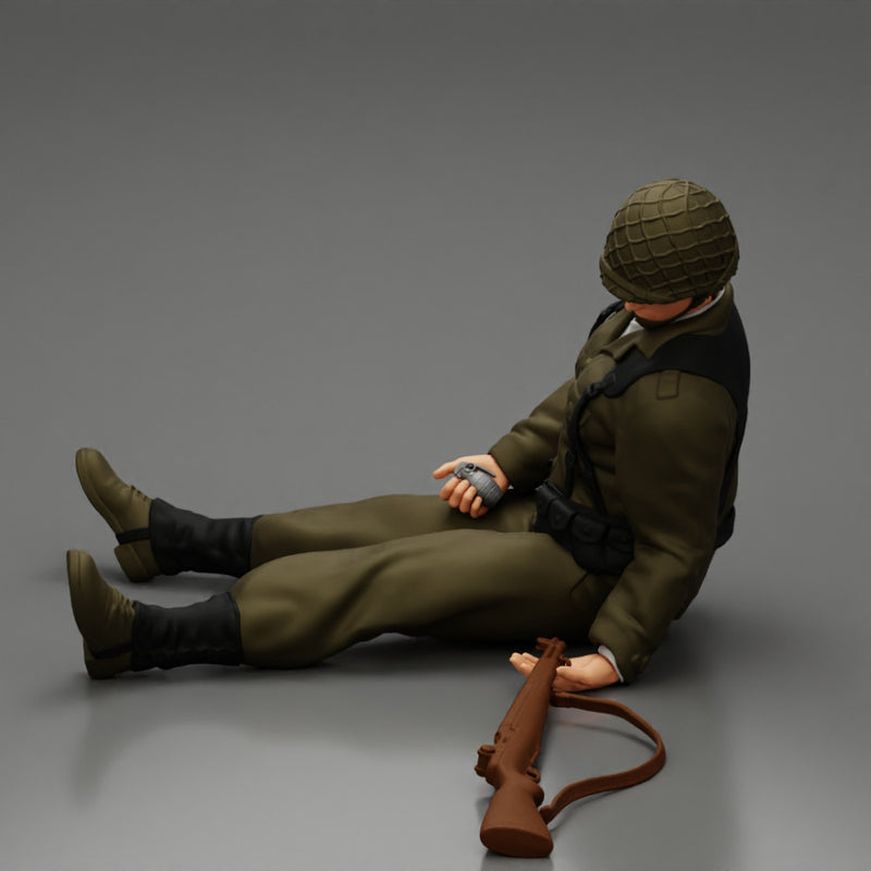 A soldier who fell after a strong battle and is waiting for help + weapons - Only-Games