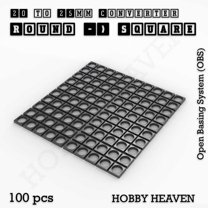 Round to Square Bases Shape and Size Converters 3d Print Full Range - Only-Games